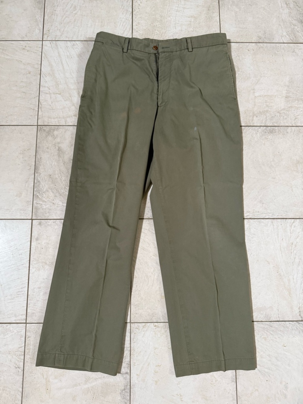 Henry Men’s Olive Green Cotton Chino Pants 36x30